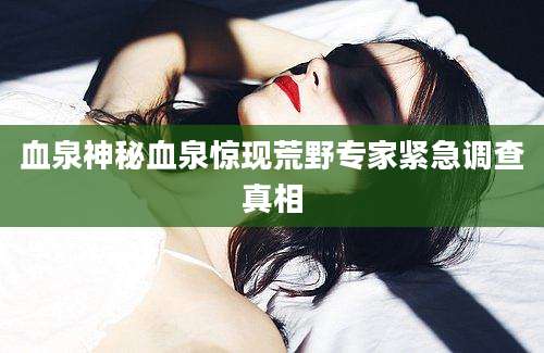 血泉神秘血泉惊现荒野专家紧急调查真相