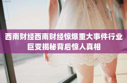 西南财经西南财经惊爆重大事件行业巨变揭秘背后惊人真相