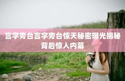 言字旁台言字旁台惊天秘密曝光揭秘背后惊人内幕
