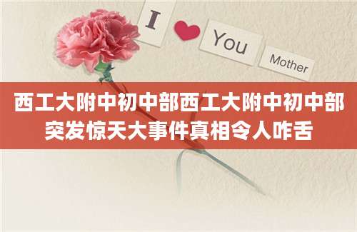 西工大附中初中部西工大附中初中部突发惊天大事件真相令人咋舌