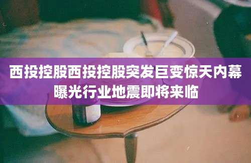 西投控股西投控股突发巨变惊天内幕曝光行业地震即将来临