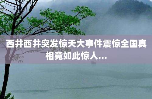 西井西井突发惊天大事件震惊全国真相竟如此惊人...