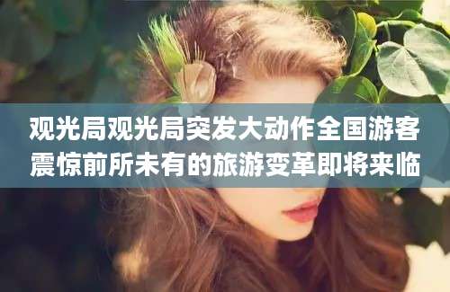 观光局观光局突发大动作全国游客震惊前所未有的旅游变革即将来临