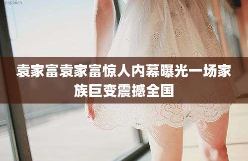 袁家富袁家富惊人内幕曝光一场家族巨变震撼全国