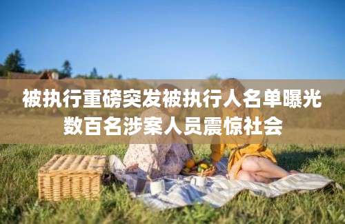 被执行重磅突发被执行人名单曝光数百名涉案人员震惊社会