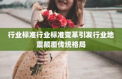 行业标准行业标准变革引发行业地震颠覆传统格局