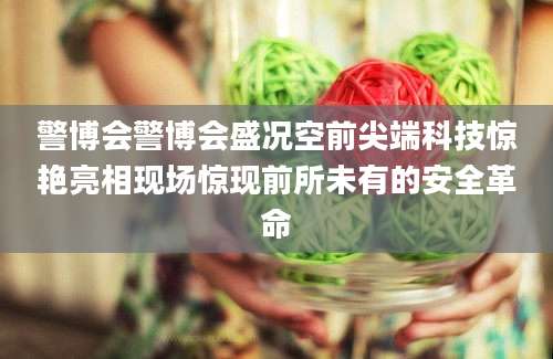 警博会警博会盛况空前尖端科技惊艳亮相现场惊现前所未有的安全革命