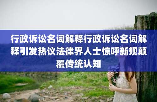 行政诉讼名词解释行政诉讼名词解释引发热议法律界人士惊呼新规颠覆传统认知