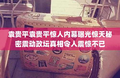 袁贵平袁贵平惊人内幕曝光惊天秘密震动政坛真相令人震惊不已