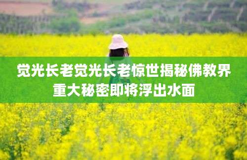 觉光长老觉光长老惊世揭秘佛教界重大秘密即将浮出水面