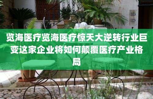 览海医疗览海医疗惊天大逆转行业巨变这家企业将如何颠覆医疗产业格局