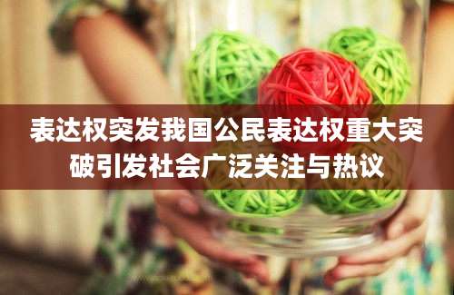 表达权突发我国公民表达权重大突破引发社会广泛关注与热议