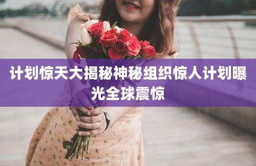 计划惊天大揭秘神秘组织惊人计划曝光全球震惊