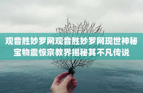 观音胜妙罗网观音胜妙罗网现世神秘宝物震惊宗教界揭秘其不凡传说