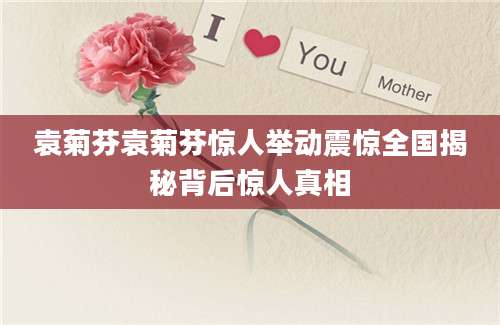 袁菊芬袁菊芬惊人举动震惊全国揭秘背后惊人真相
