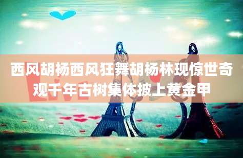 西风胡杨西风狂舞胡杨林现惊世奇观千年古树集体披上黄金甲