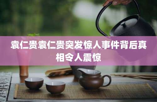 袁仁贵袁仁贵突发惊人事件背后真相令人震惊