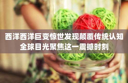 西洋西洋巨变惊世发现颠覆传统认知全球目光聚焦这一震撼时刻