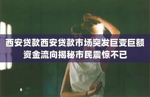 西安贷款西安贷款市场突发巨变巨额资金流向揭秘市民震惊不已
