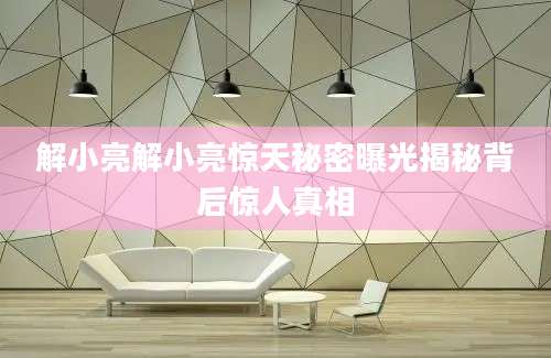 解小亮解小亮惊天秘密曝光揭秘背后惊人真相