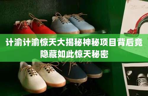计渝计渝惊天大揭秘神秘项目背后竟隐藏如此惊天秘密