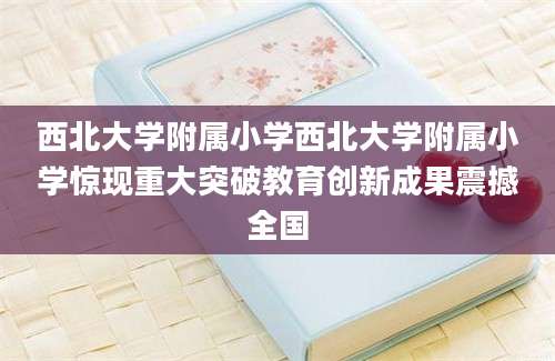 西北大学附属小学西北大学附属小学惊现重大突破教育创新成果震撼全国
