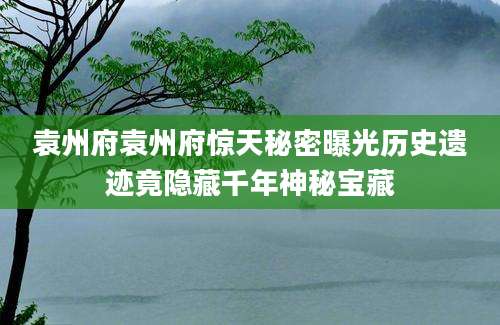袁州府袁州府惊天秘密曝光历史遗迹竟隐藏千年神秘宝藏