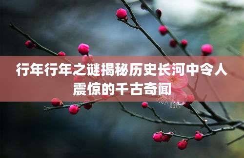 行年行年之谜揭秘历史长河中令人震惊的千古奇闻