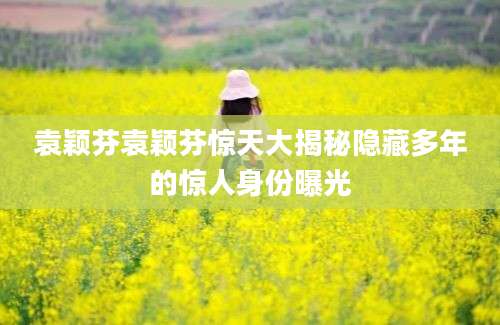 袁颖芬袁颖芬惊天大揭秘隐藏多年的惊人身份曝光
