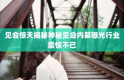见会惊天揭秘神秘见会内幕曝光行业震惊不已