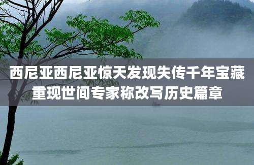 西尼亚西尼亚惊天发现失传千年宝藏重现世间专家称改写历史篇章