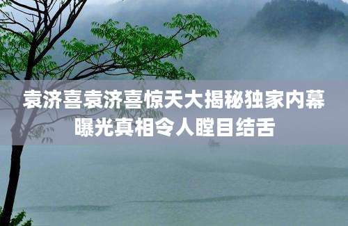 袁济喜袁济喜惊天大揭秘独家内幕曝光真相令人瞠目结舌