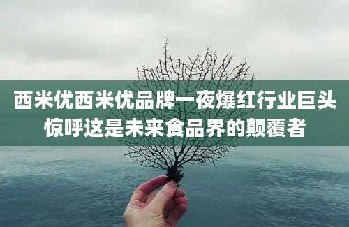西米优西米优品牌一夜爆红行业巨头惊呼这是未来食品界的颠覆者