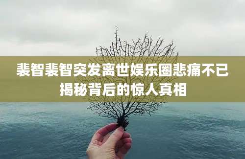 裴智裴智突发离世娱乐圈悲痛不已揭秘背后的惊人真相