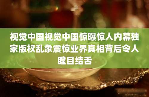 视觉中国视觉中国惊曝惊人内幕独家版权乱象震惊业界真相背后令人瞠目结舌