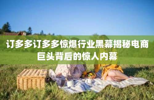 订多多订多多惊爆行业黑幕揭秘电商巨头背后的惊人内幕