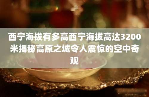 西宁海拔有多高西宁海拔高达3200米揭秘高原之城令人震惊的空中奇观